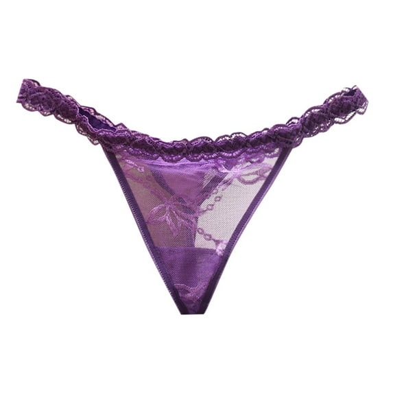 kamemir Women's Underwear Women Thongs Panties T Back Breathable Sexy Underwear(Purple,One Size)