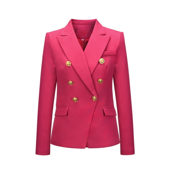 kamemir Women’s and Women’s Plus Ponte Blazer(Hot Pink,L)