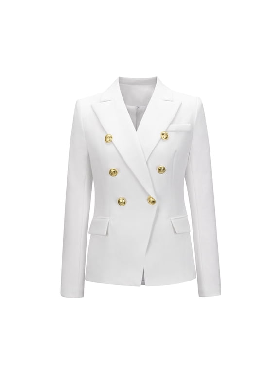 Women’s and Women’s Plus Ponte Blazer(White,XXL)