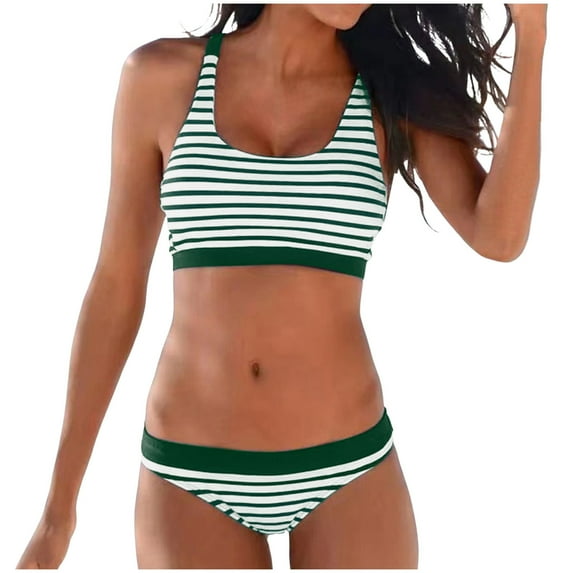 kamemir Womens Bathing Suits Tummy Control Tankini Swimsuits for Women Tankini Bathing Suit Vintage 2 Piece Tummy Control Tankini Top with Swim Skirt Push up Swimwear(Green,S)