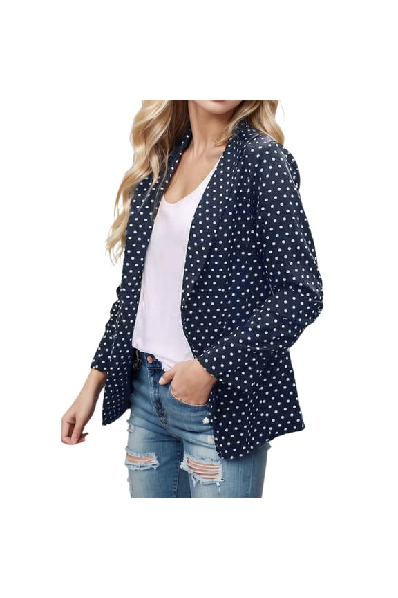 Womens Blazers for Work Casual Women's Work Office Lapel Collar Stretch Jacket Suit Blazer(Blue,M)