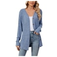 thumbnail image 1 of kamemir Womens Cardigans Lightweight Women's Crochet Cardigan Kimono Boho Long Sleeve Lightweight Soft Oversized Open Front Knitted Sweater(Sky Blue,S), 1 of 6