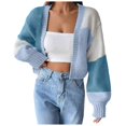 thumbnail image 1 of kamemir Womens Cardigans Womens Open Front Cardigan Fashion Button Down Cable Knit Outwear Coats(Blue,S), 1 of 5