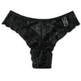 thumbnail image 1 of kamemir Womens Cotton Underwear Women's Microfiber Low Rise No Show Thong Pantie(Black,L), 1 of 3