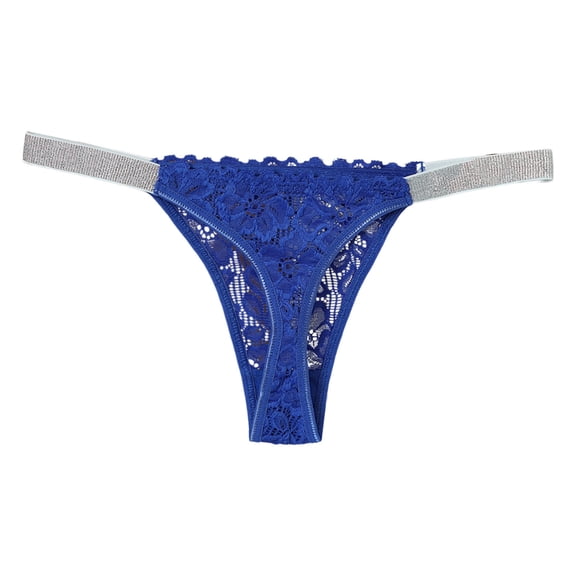kamemir Womens Cotton Underwear Women's Ribbed Cotton Thong UnderwearA (Blue,L)