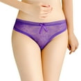 thumbnail image 1 of kamemir Womens Cotton Underwear Women's So Comfy Crossover Waist Thong Panties (Purple,One Size), 1 of 3