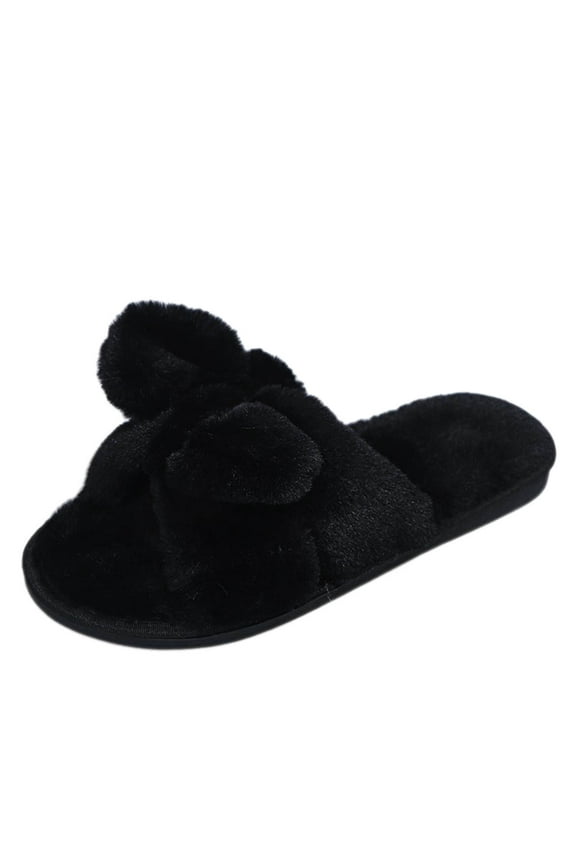 Womens House Slippers Slippers for Women Memory Foam House Womens Slipper Slides Home Bedroom Bathroom Cozy Comfortable(Black,7)
