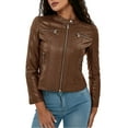 thumbnail image 1 of kamemir Womens Jackets Casual Womens Fashion Cropped Shackets Corduroy Crop Jackets Tops Long Sleeve Shirts Trendy 2025(Brown,S), 1 of 6