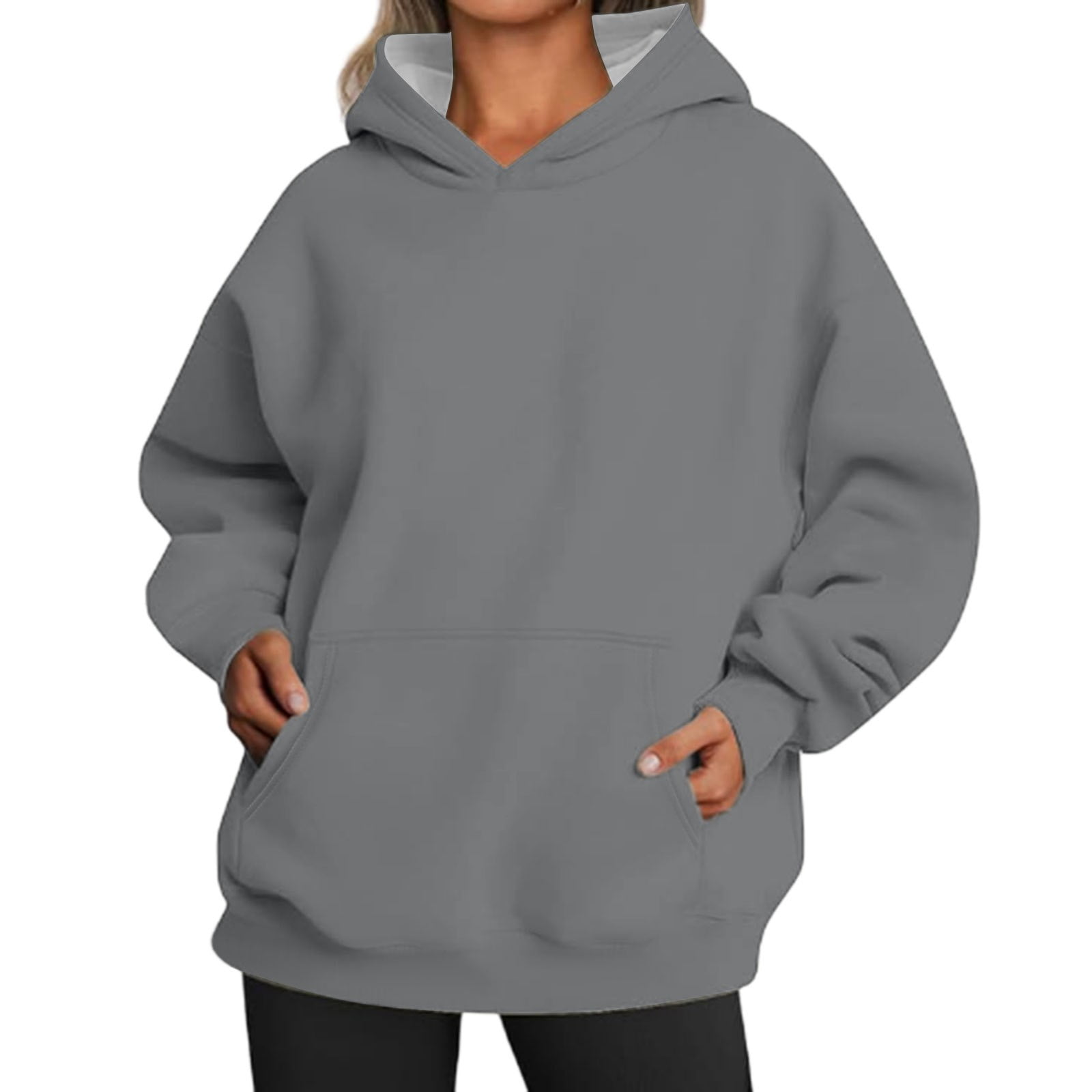 ATHMILE Women's Oversized Hoodie - Fleece Pullover Sweatshirt With Pocket & Drawstring, Y2K Casual Fall & Winter Wear