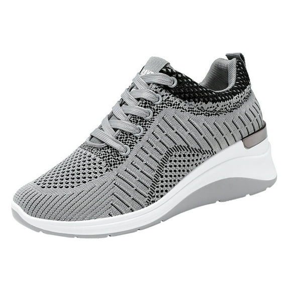 kamemir Womens Running Sneakers Womens Sneakers Breathable Mesh lightweight Lace-up Woman Running Athletic Tennis Walking Shoes(Grey,8.5)