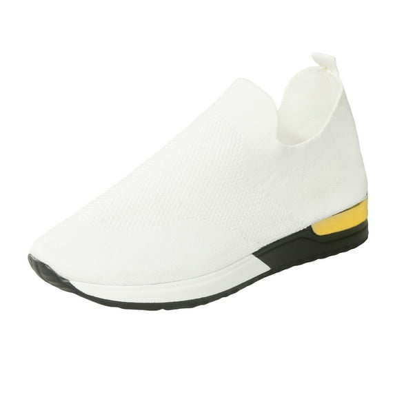 kamemir Womens Slip On Sneakers Women's Fashion Sneaker White Comfortable Walking Shoes Canvas Slip on Shoes(White,7)