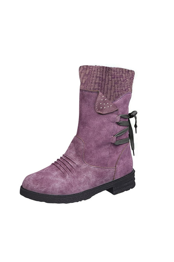 Womens Snow Boots Snow Boots For Women Boots Women Shoes Women Boots for Outdoor Travel Holiday(Purple,8)