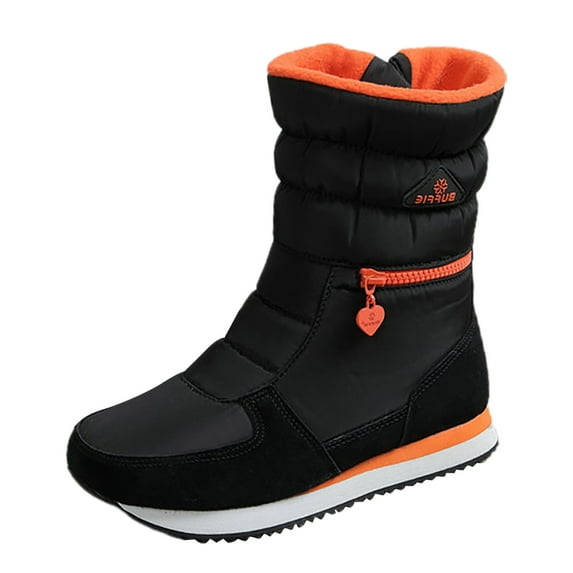 kamemir Womens Snow Boots Snow Boots For Women Winter Waterproof Shoes Thickened Lined Frosty Warm Outdoor Boots(Black,7)
