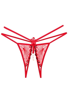 Womens Underwear Cotton Thongs for Women Sexy Ladies Panties Breathable Stretch Hipster Cotton Underwear (Red,One Size)