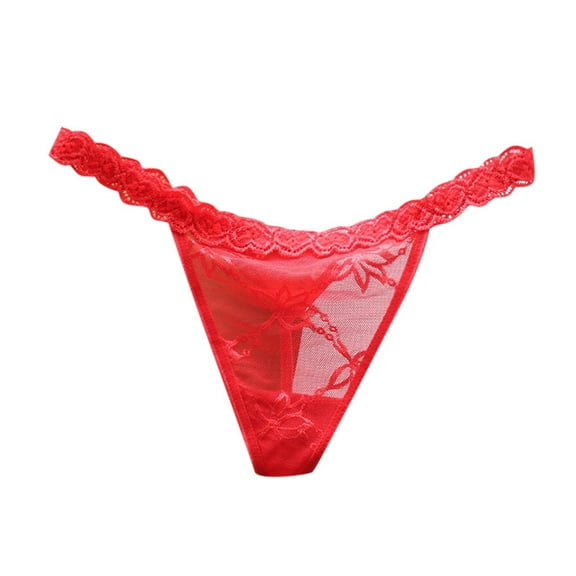 kamemir Womens Underwear Cotton Thongs for Women Soft Low Rise Sexy Thong Ladies Panties Womens Underwear (Red,One Size)