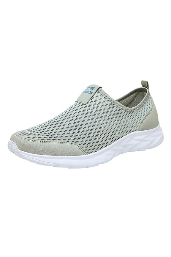 Womens Walking Sneakers Women's Wide Width Slip-On Sneaker(Gray,10)
