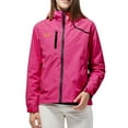thumbnail image 1 of kamemir Wool Coats for Women Jacket Women Striped Lined Hooded Lightweight Outdoor Waterproof Windbreaker(Hot Pink,3XL), 1 of 3