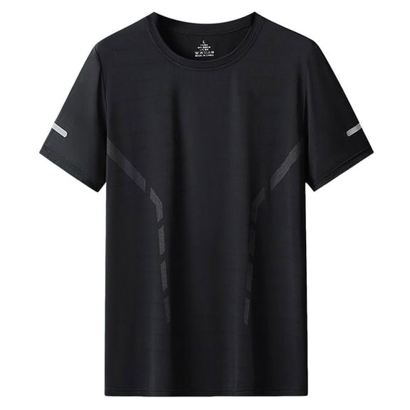 kamemir Workout Shirts Men's Cotton Short Sleeve T Shirts, Breathable & Moisture Wicking with Odor Control Black,XL