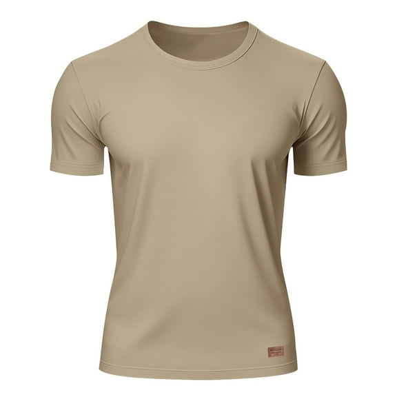 kamemir Workout Shirts Men's Sportstyle Short Sleeve T-Shirt Khaki,M