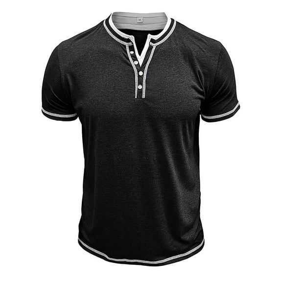 kamemir Workout Shirts Mens T Shirt - Short Sleeve Crew Neck Soft Fitted Tees Black,S