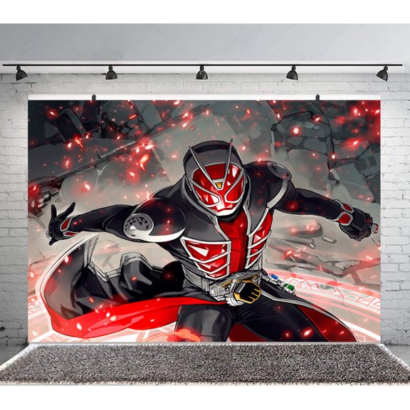 kamen Backdrop rider Banner Party Supplies Poster Movie Theme Background for Photography Kids Birthday Decorations