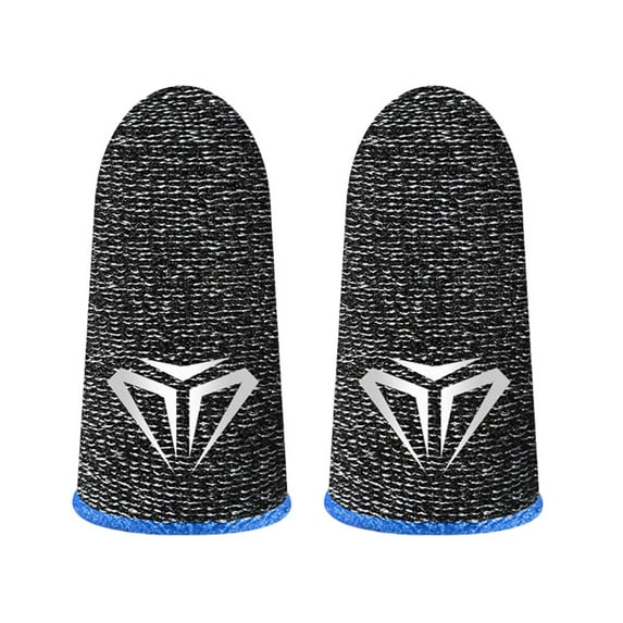 kanaroous 10 Pieces Mobile Phone Game Fingertip Sleeves Sensitive Sweat-proof Non-slip Gloves Anti-fingerprint Ultrathin Fiber Covers Blue Type 1