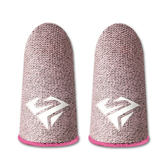 kanaroous 10 Pieces Mobile Phone Game Fingertip Sleeves Sensitive Sweat-proof Non-slip Gloves Anti-fingerprint Ultrathin Fiber Covers Pink Type 2