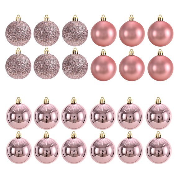 kanaroous 24pcs/set Hanging Balls Pendant Easy To Christmas Essentials Durable And Reliable Decoration Balls rose gold