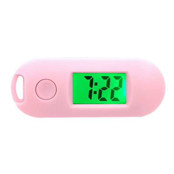 kanaroous Digital Electronic Watch Keychain Luminous Function Practical Gifts Digital Electronic Pocket Watch pink
