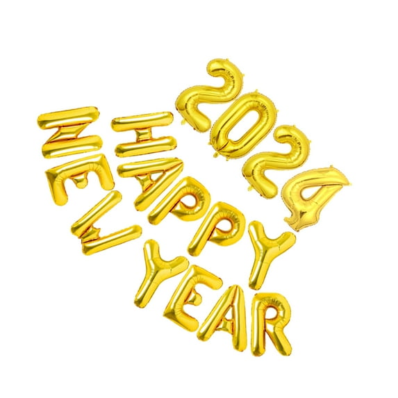 kanaroous Odorless Happy New Year Balloon For Pleasant Celebration Experience 2024 Foil School Outdoor Gold