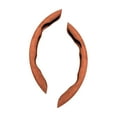 thumbnail image 1 of kanaroous PVC Carbon Fiber Pattern Car Steering Wheel Cover - Clear And Comfortable Touch No Seams Or Sides Anti Slide Clip Cover Suede Brown, 1 of 6