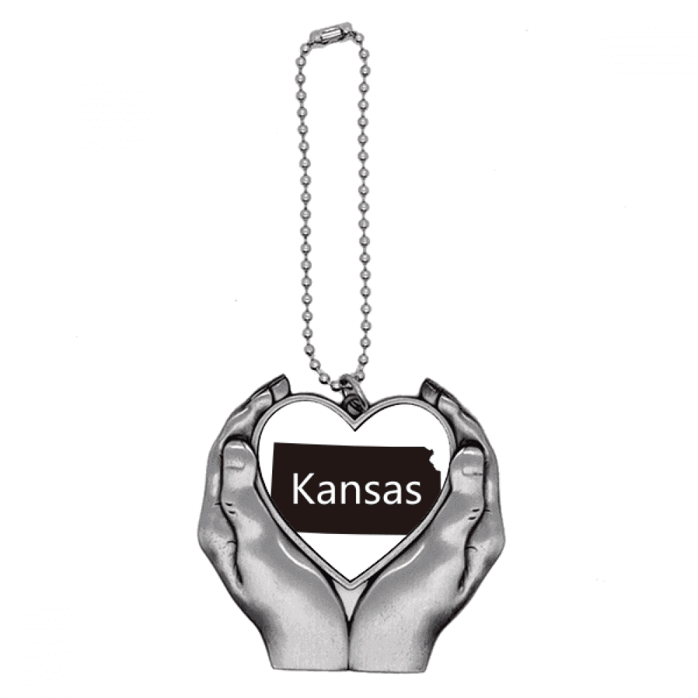Keychains Kansas kansas ameusa map outline Car Keychain Heart Pendant Ornament Charm ...