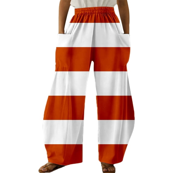 kaondbfi Casual Spring Fall Essentials Clothing Lady's Four Pocketed Double Printed Casual Pants Summer Casual Pants for Women