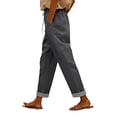 thumbnail image 1 of kaondbfi Cotton Linen Pants Women Summer Casual Straight Leg Pants Elastic Waist Beach Trousers with Pockets, 1 of 8