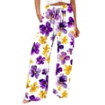 thumbnail image 1 of kaondbfi Dress Pants Women Petite High Waisted Wide Leg Summer Beach Vacation Pants Casual Trousers, 1 of 9