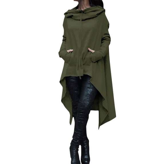 kaondbfi Hoodied Sweatshirts for Delicate Women Loose Hoodie Long Hooded Tops Ladies Sweatshirt Sweater Asymmetric Blouse Womens Summer Fall Fashion Sweat Shirts