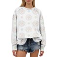 thumbnail image 1 of kaondbfi Hoodless Sweatshirts for Delicate Women Fall Winter Spring Print Sweatshirt Casual Cozy Oversized Crewneck Long Sleeve Pullover Tops Womens Summer Fall Fashion Tops, 1 of 4