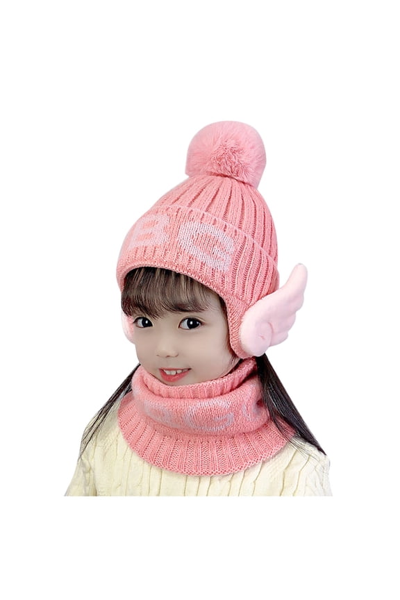 Kids Travel Essentials Clothing Accessories Beanie Hats for Girls and Boys Winter Knitted Fleece Hood Scarf Coif Winter Kid Knit Hat Warm Hats