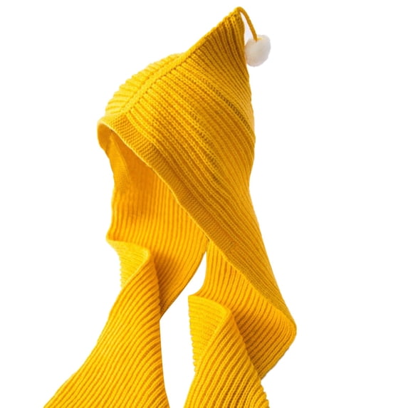 kaondbfi Kids Travel Essentials Clothing Accessories Scarf for Girls Solid 2 In 1 Knit Hooded Scarf Set Winter Melon Cap Warm Thick Cable Knitted Hat Scarf Set Parent Child Wear
