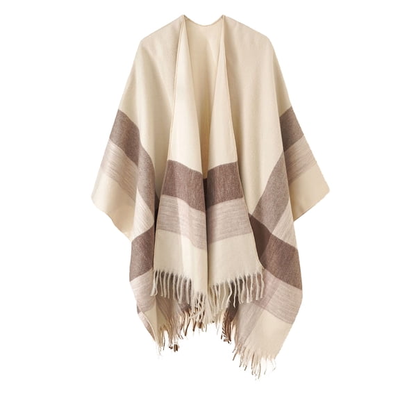 kaondbfi Outdoor Essentials Accessories Shawl Wraps for Women Stripe Color Blocking Color Blocking Autumn Spring Winter Windproof Warm Fashion Cloak Shawl Cardigan Shawl