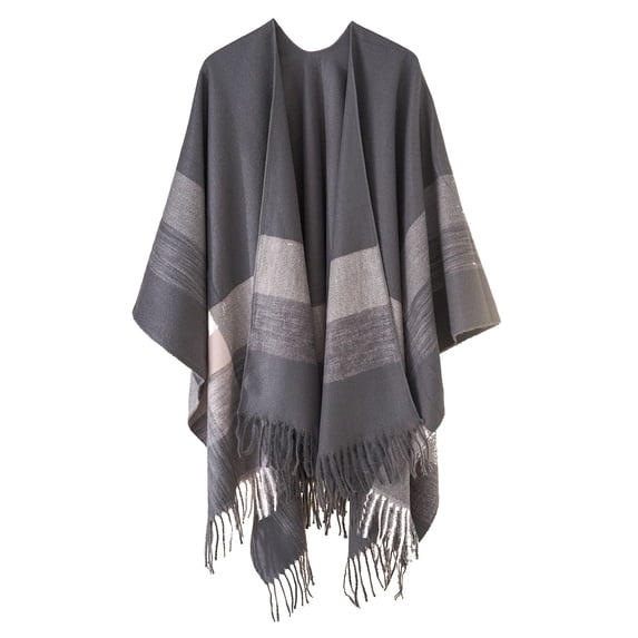 kaondbfi Outdoor Essentials Accessories Shawl Wraps for Women Stripe Color Blocking Color Blocking Autumn Spring Winter Windproof Warm Fashion Cloak Shawl Cardigan Shawl