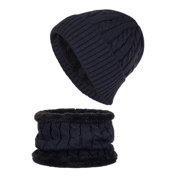 kaondbfi Outdoor Travel Essentials Accessories Beanie Hats for Women and Men Winter Plus Velvet Thickened Earmuffs Hat and Scarf 2-Pieces