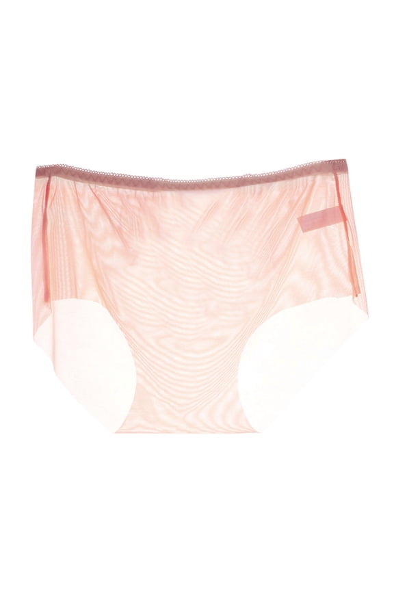Seamless Panties for Women, Full Transparent Sexy Crotch Low Waist Underwear Seamless Mesh Large Underwear