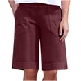 thumbnail image 1 of kaondbfi Shorts for Women Trendy, Solid Color High Waist Casual Pants Elastic Waist Loose Shorts, 1 of 9