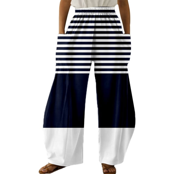kaondbfi Spring Fall Essentials Casual Clothing Lady's Four Pocketed Double Printed Casual Pants Summer Casual Pants for Women