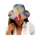 thumbnail image 1 of kaondbfi Summer Outdoor Travel Essentials Accessories Baseball Caps for Women and Men Tie-Dye Printed Hat Wide Jazz Hat Tie-Dye Hat for Party Clothings, 1 of 3