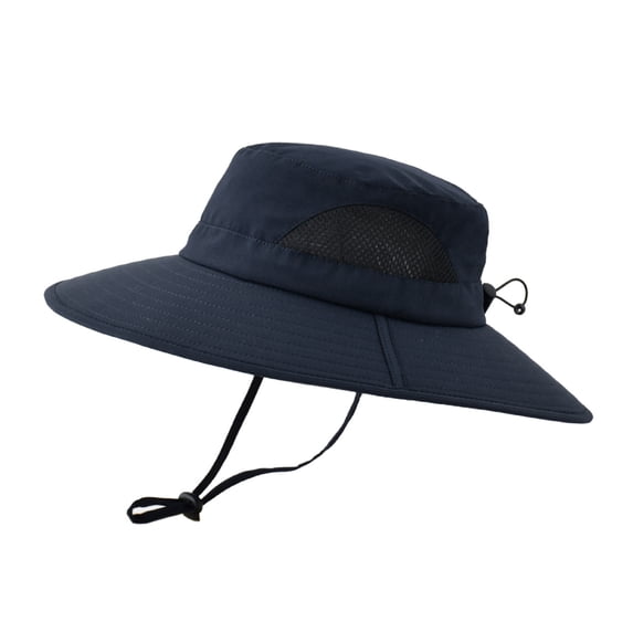 kaondbfi Summer Outdoor Travel Essentials Clothing Accessories Bucket Hats for Men Mountaineering Fishing Solid Color Hood Rope Outdoor Shade Foldable Casual Breathable Bucket Hat