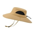 thumbnail image 1 of kaondbfi Summer Outdoor Travel Essentials Clothing Accessories Bucket Hats for Men Mountaineering Fishing Solid Color Hood Rope Outdoor Shade Foldable Casual Breathable Bucket Hat, 1 of 4