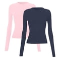 thumbnail image 1 of kaondbfi Summer Tops for Women Women's Long Sleeved Round Neck Slim Bottom Sweater Basic Clothing for Outdoor Wear Sports Top, 1 of 7