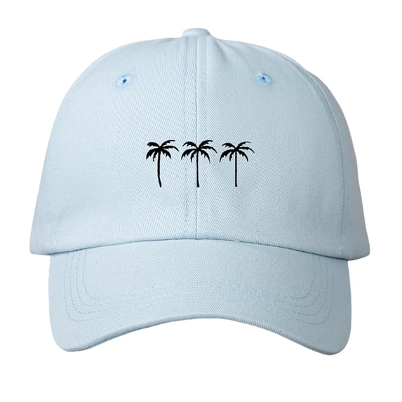 kaondbfi Summer Travel Essentials Accessories Baseball Caps for Women and Men New Spring and Summer Sun Hats Printed with Three Coconut Trees Baseball Caps for Outdoor Casual Wear